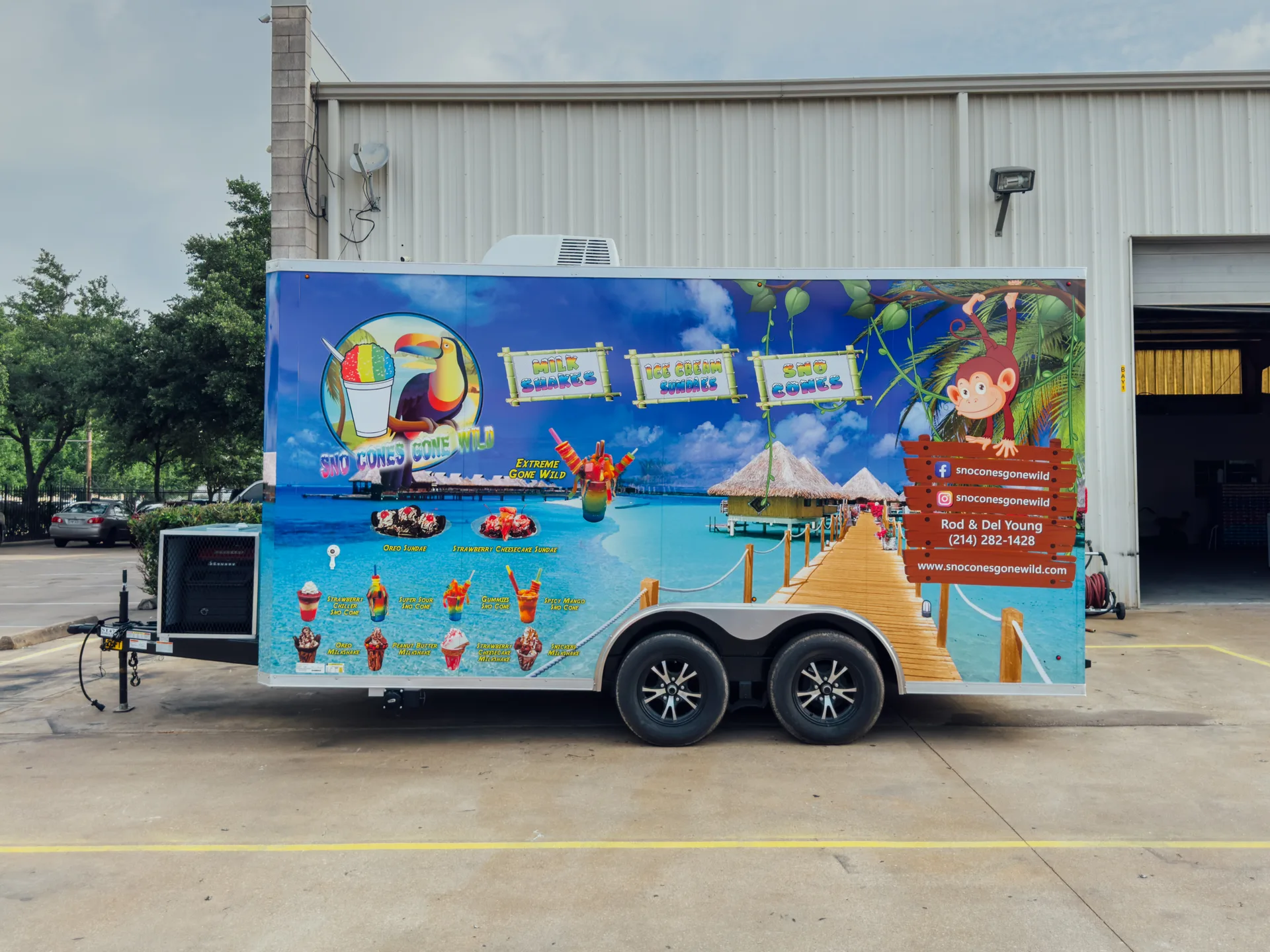 Snow Cone Trailer — Side View